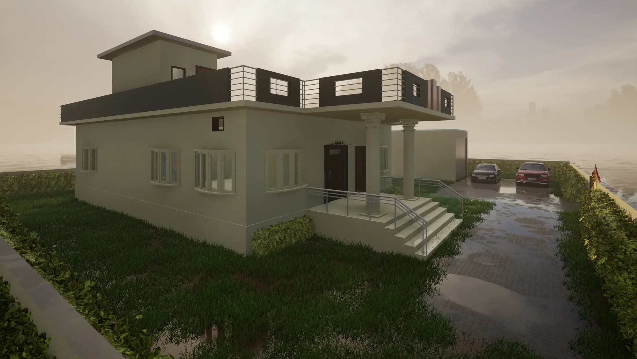 Dausa Residence — early massing render