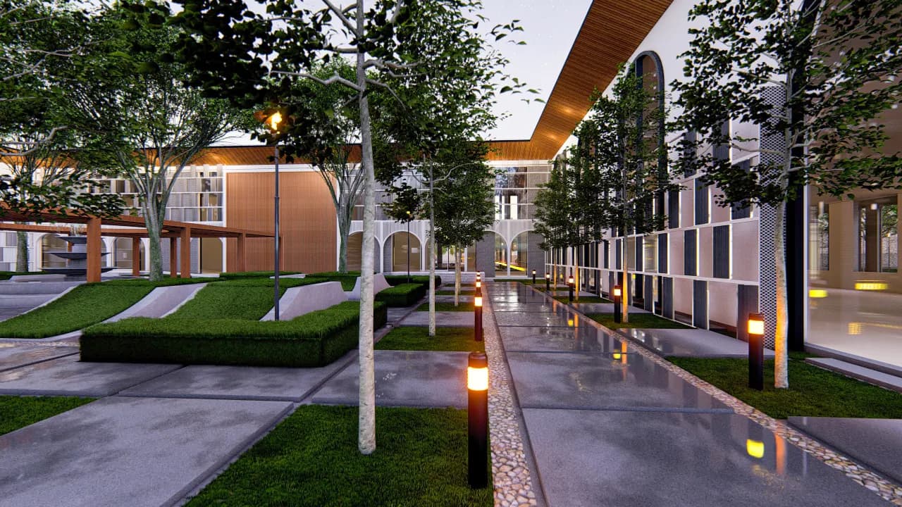Old Age Home & Orphanage — vocational training centre and promenade